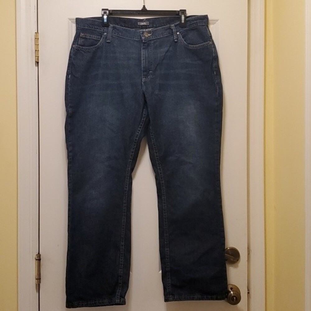 CABELA'S JEANS WOMEN'S SIZE 16S 16 SHORT DARK WASH STRAIGHT LEG 100% COTTON